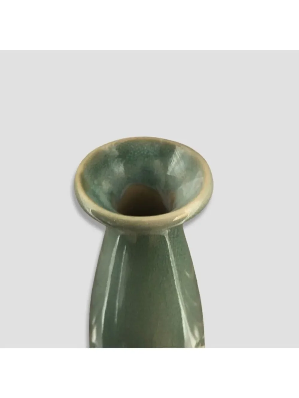 Art Pottery Vase Ceramic Relax Imprint Seafoam Green